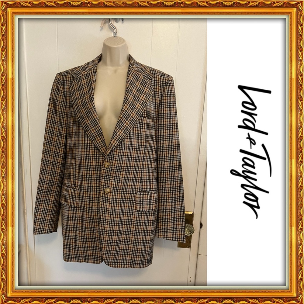 Lord & Taylor Men's Checkered Blazer - Brown and Black